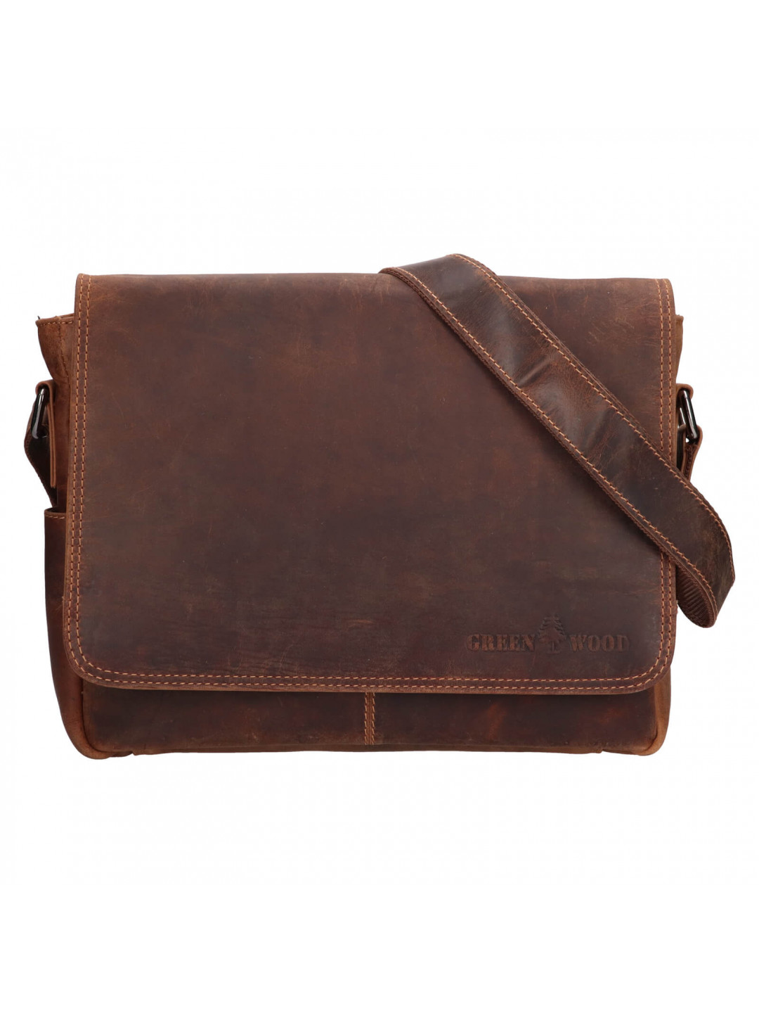 Pánská kožená taška přes rameno Greenwood Phils – hnědá